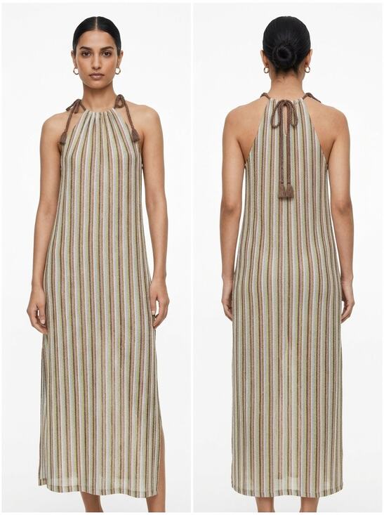Zara Dresses & Skirts - Zara Trafaluc Multicolor Maxi Knit Striped Lightweight Dress Women Size S